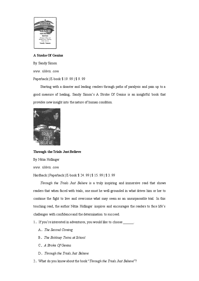 2023届云南省保山市高三二模考试英语试题(含解析)02