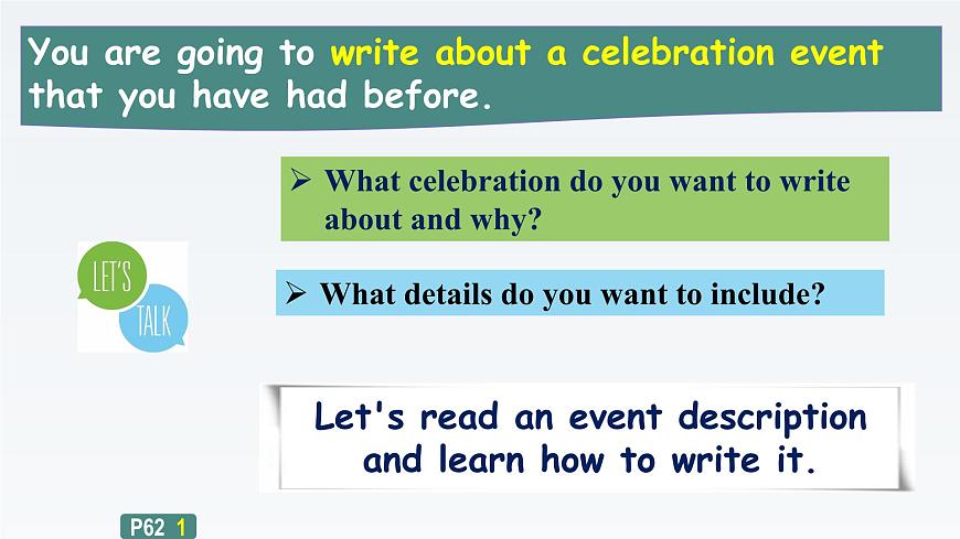 新北師大版高中英語必修一Unit3 Celebrations-Writing Workshop課件第2頁