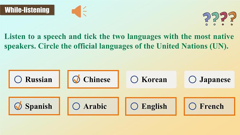 新人教高中英语必修一Unit5Languages around the world-Listening and Speaking课件第8页