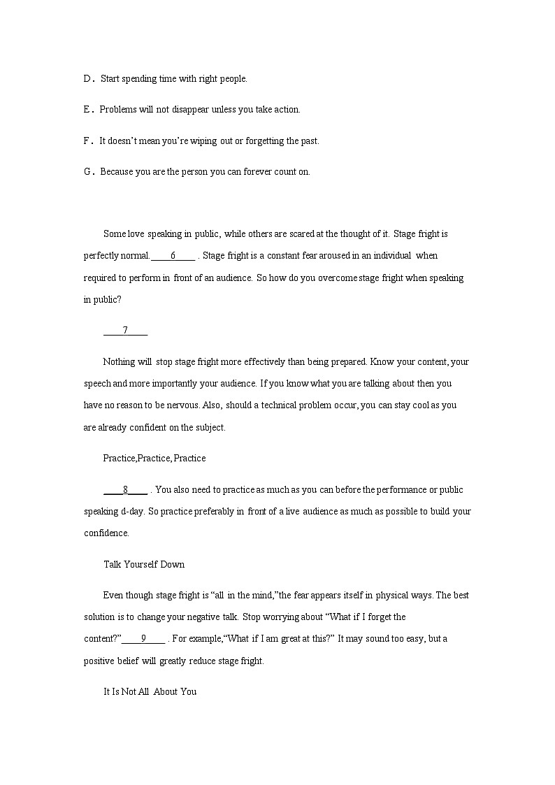 高考英语二轮复习云南高考英语七选五专项训练作业含答案第2页