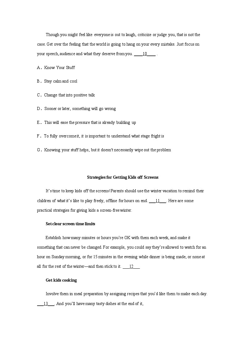 高考英语二轮复习云南高考英语七选五专项训练作业含答案第3页