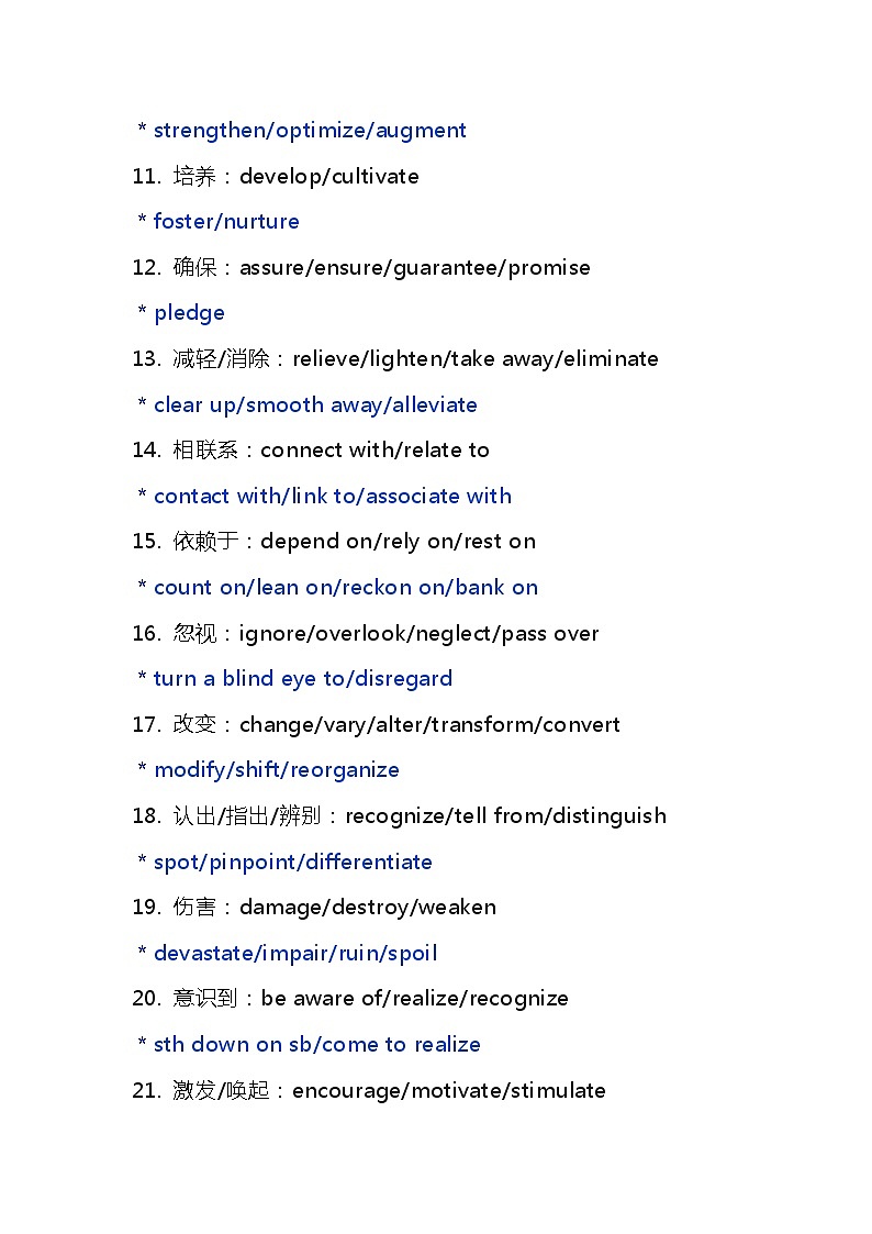 高中英语写作重点高频词 分类识记第2页