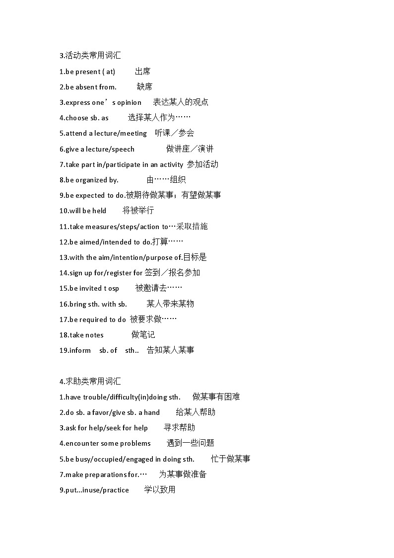 高中英语作文高分词块汇-短语汇总第2页