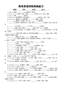 高中英语2024届高考复习词性转换专项练习（精选101题，附参考答案）