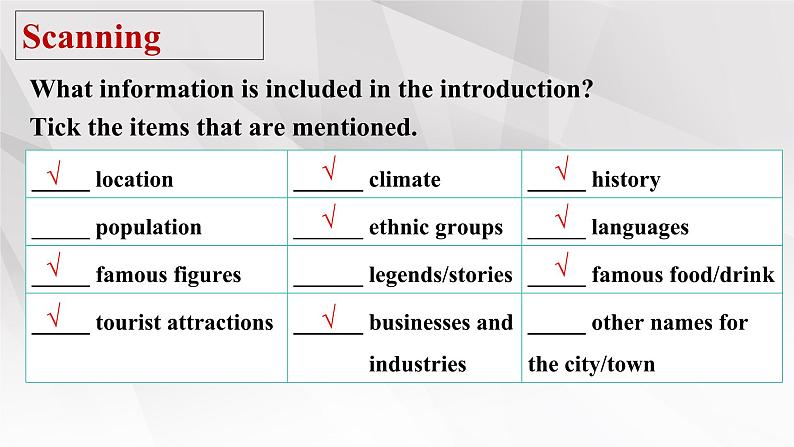 新人教版高中英语必修三Unit3Diverse Cultures-Reading for Writing课件08