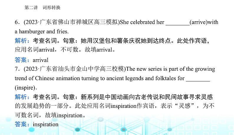 高考英语二轮复习专题四第二讲词形转换课件第8页