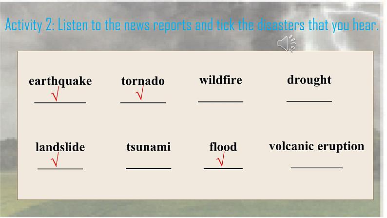Unit 4 Natural Disasters 第1课时 Listening and Speaking(教学课件)- 2023-2024学年高一英语同步精品课堂(人教版2019必修第一册)07