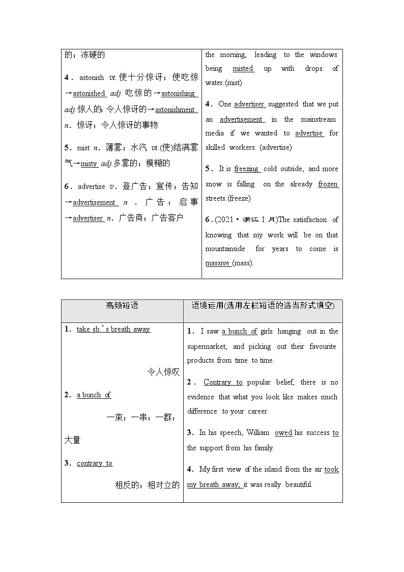 人教版高考英语一轮复习选择性必修第2册UNIT4 JOURNEY ACROSS A VAST LAND课时学案第3页