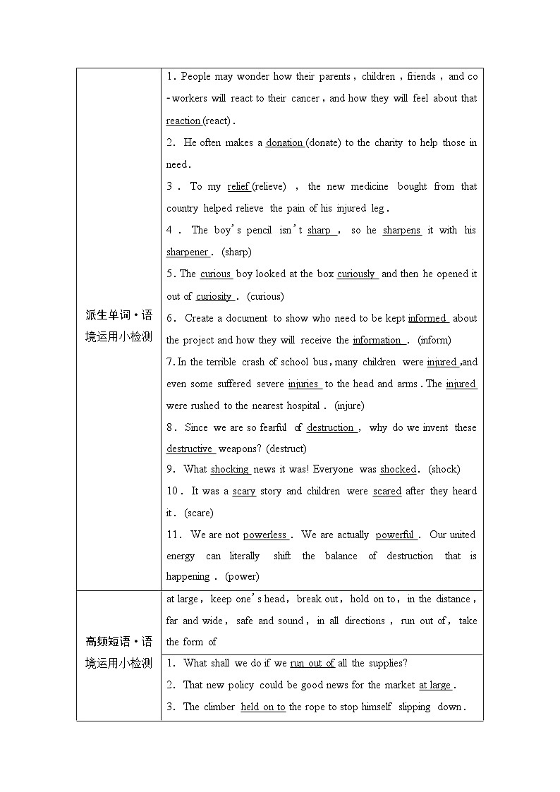 译林版高考英语一轮复习必修第3册UNIT2 Natural disasters课时学案第3页