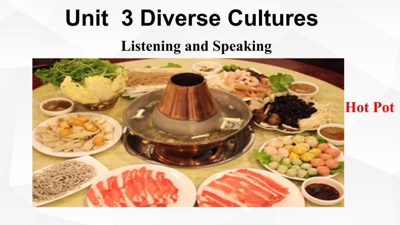Unit 3 Diverse Cultures Listening and speaking 课件01