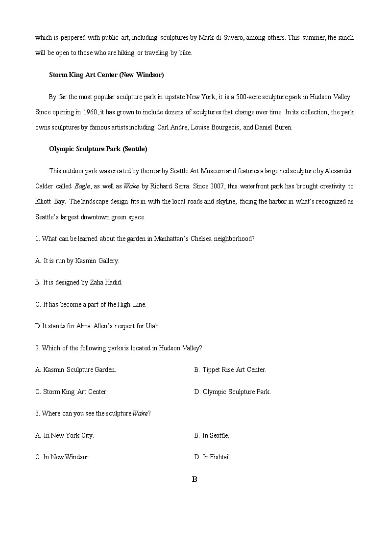 新疆生产建设兵团第五师高级中学2023-2024学年高二上学期9月月考英语试题(原卷版)第2页