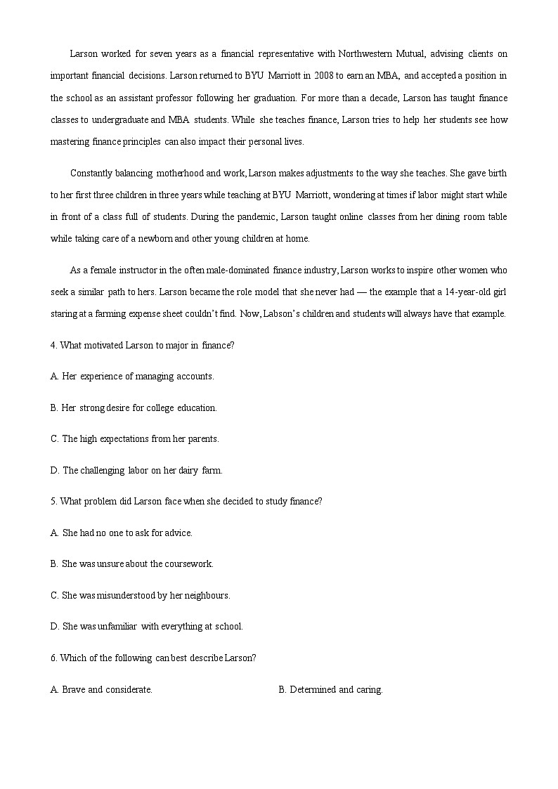 广东省华南师范大学附属中学南海实验高级中学2023-2024学年高三上学期10月阶段测试英语试题(原卷版)第3页