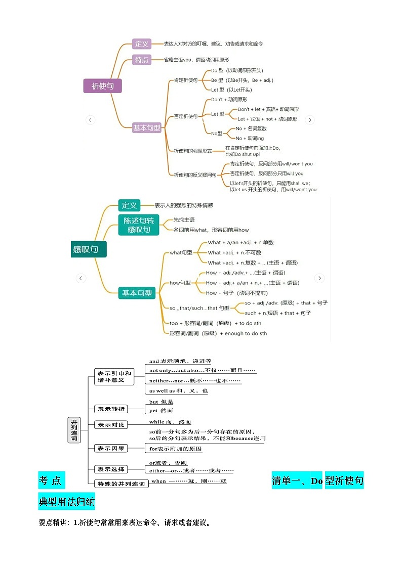 专题05 祈使句感叹句并列句13个考点(清单) -备战2024年高考英语一轮复习高效复习(全国通用)02