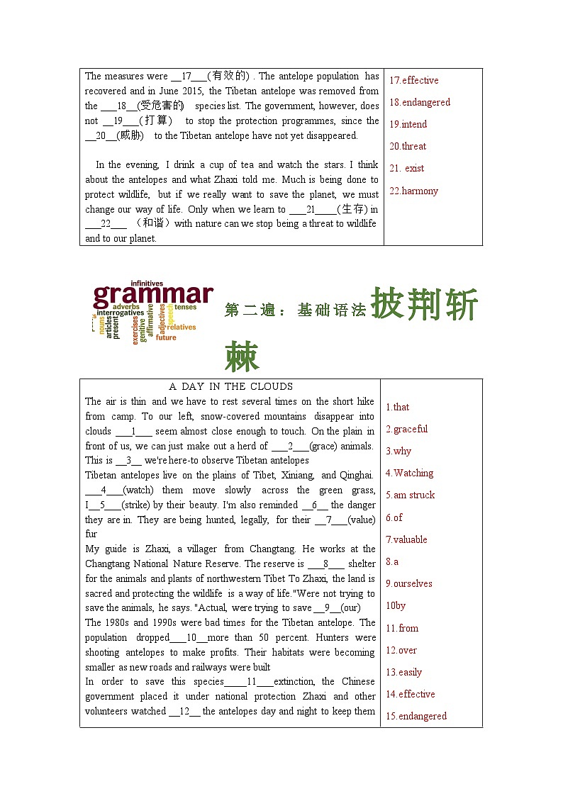 人教版高中英语挖掘文本深度学习 必修二 Unit2 (答案版)第3页