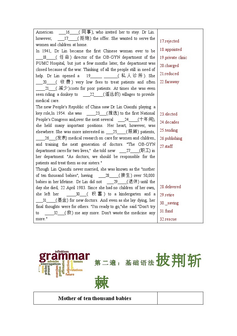 Unit2 挖掘文本深度练习(基于词、法、句)人教版(2019)高中英语必修第三册03