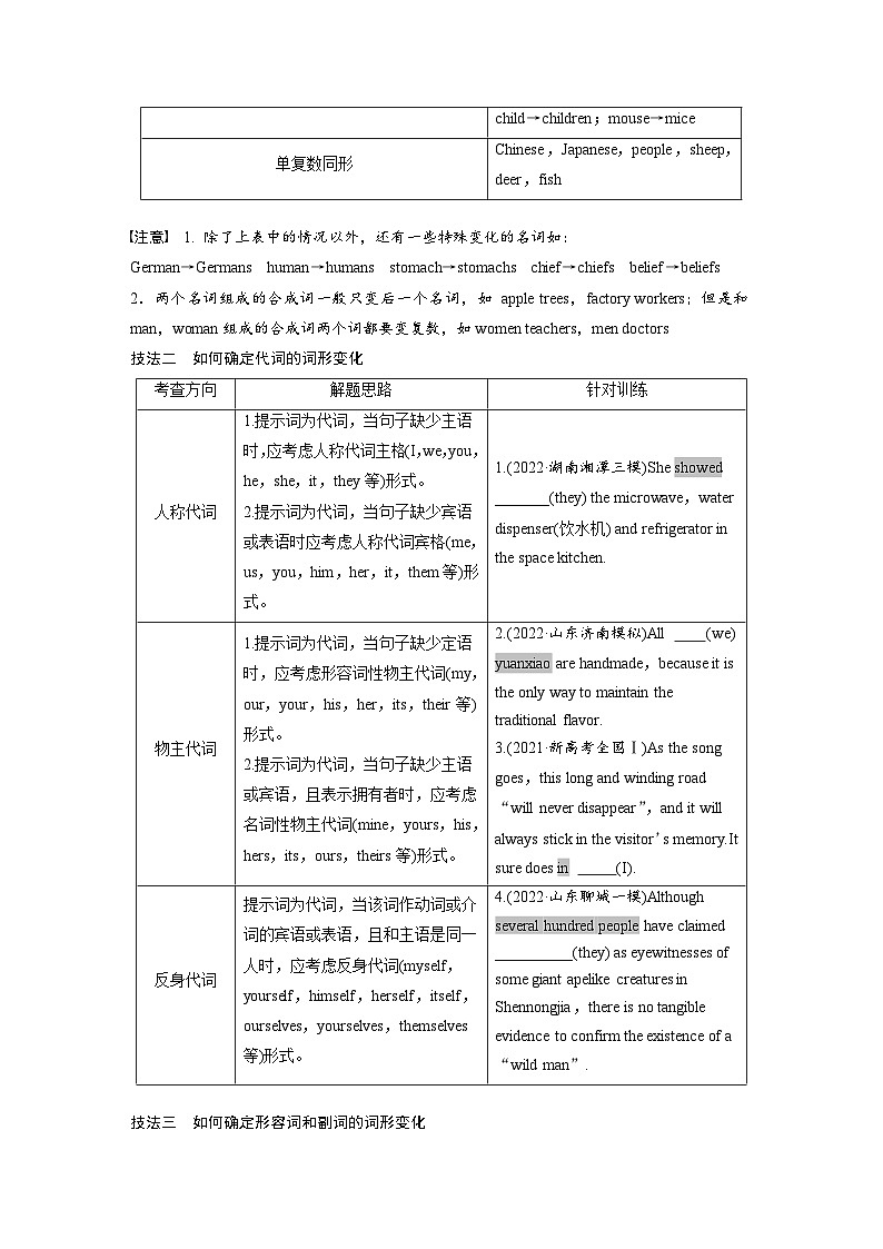 新高考英语二轮复习(新高考版) 第2部分 专题4 第2讲 有提示词类——名词、代词、形容词和副词(学生版)第3页