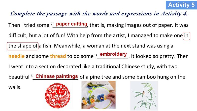 高中外研版英语必修三Unit 4 Amazing art - using language listening and vocabulary 课件06