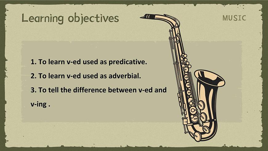 人教版(2019)高中英語必修二Unit5 Music Discovering useful structures 過去分詞作表語和狀語 語法課件第2頁