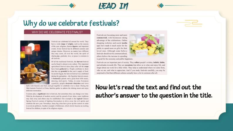 新人教版（2019）高中英语必修三U1 Festivals and Celebrations Reading and Thinking阅读课件07