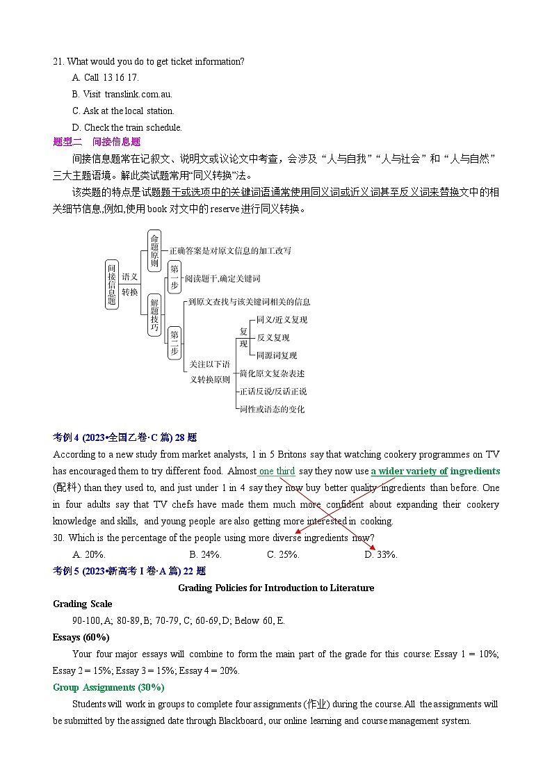 专题14 【培优小题狂练】阅读理解“细节理解”题(考情+技法+真题+模拟)-2024年新高考英语二轮复习 原卷版第3页