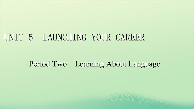 2024春高中英语Unit5LaunchingYourCareerPeriod2LearningAboutLanguage课件(人教版选择性必修第四册)01
