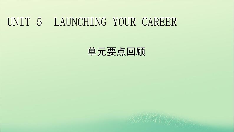 2024春高中英语Unit5LaunchingYourCareer单元要点回顾课件(人教版选择性必修第四册)01