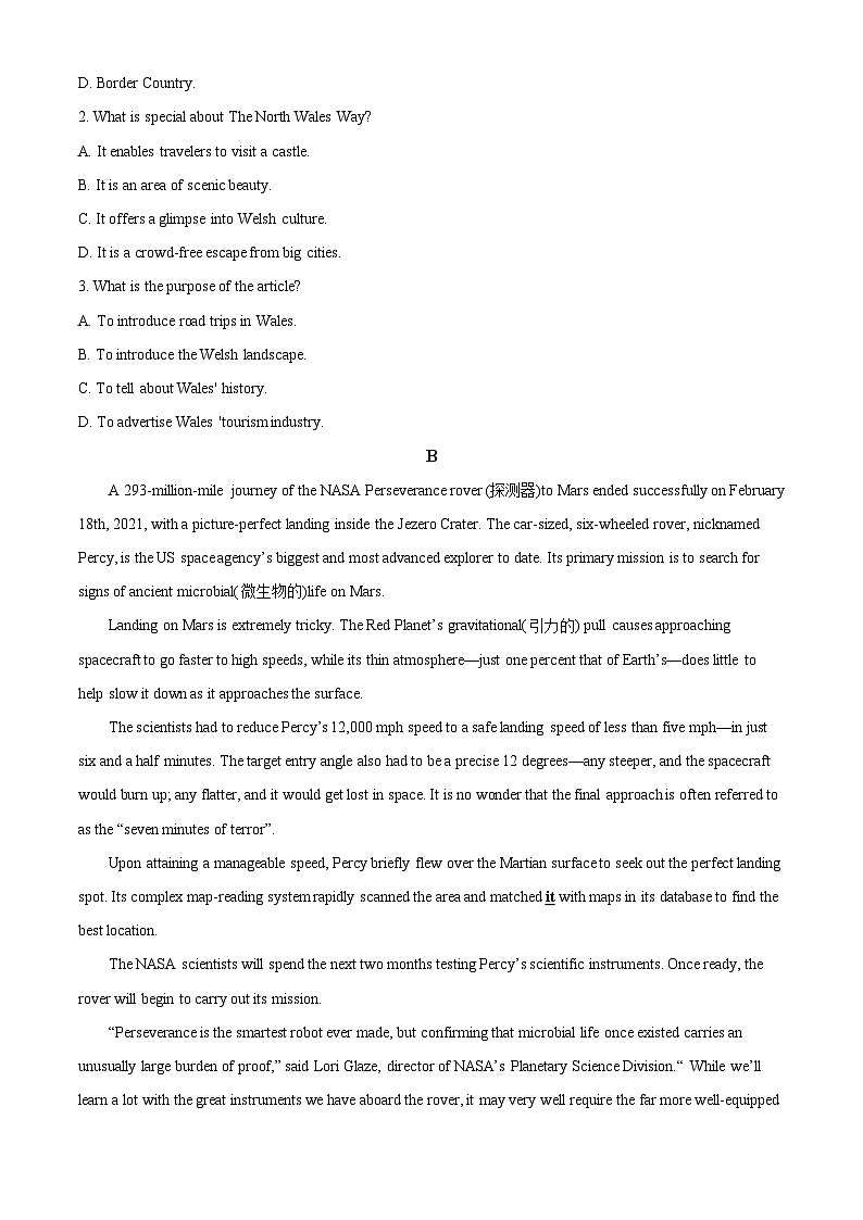 河南省南阳市第一中学2023-2024学年高二下学期开学考试英语试题(Word版附解析)02