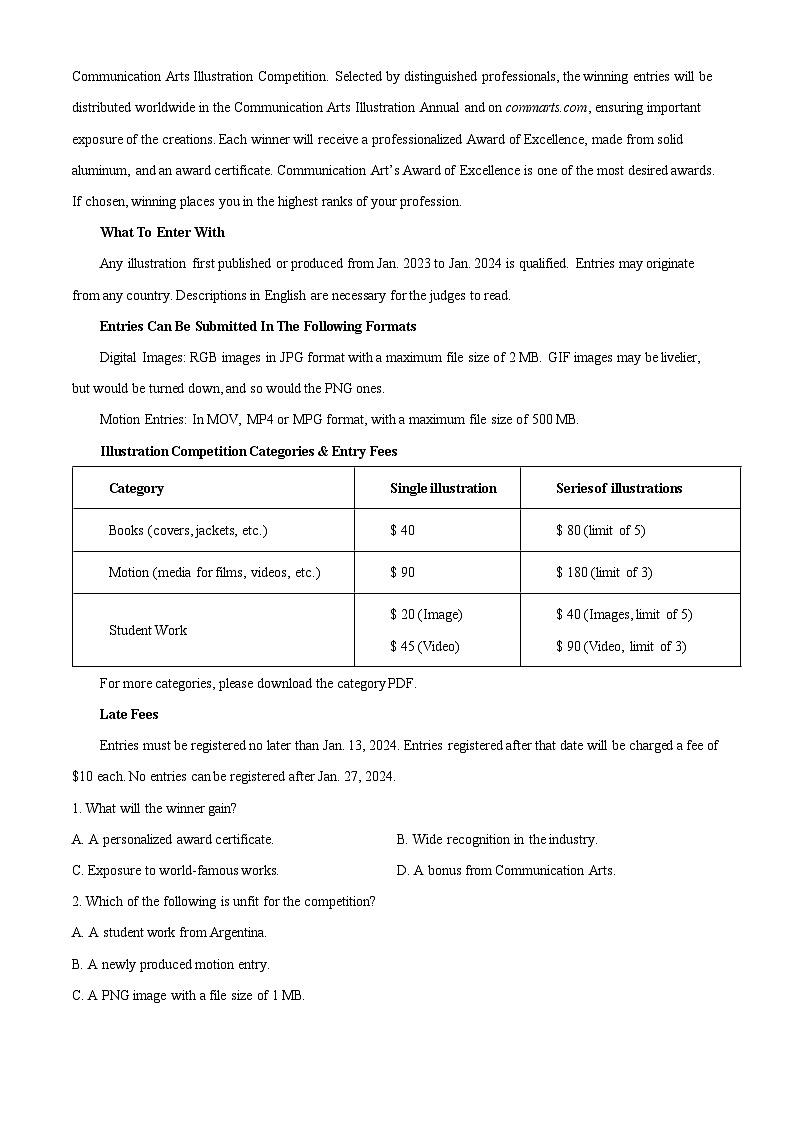 重庆市求精中学2023-2024学年高二下学期3月月考英语试题(原卷版+解析版)03
