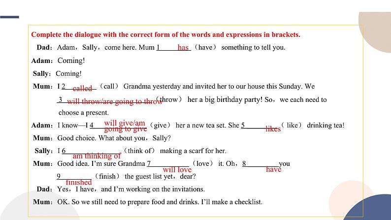 Unit 3 Family Matters Using language (1)课件05