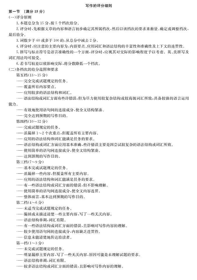 英语写作评分细则第1页