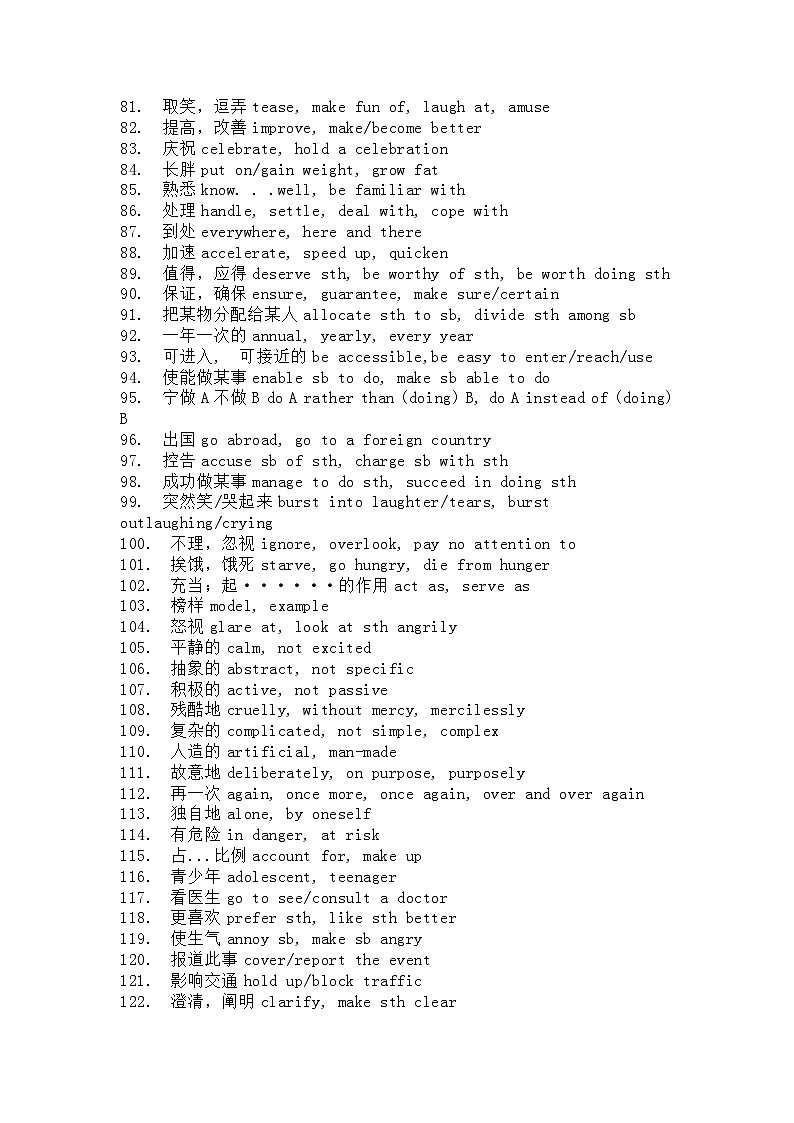 高中英语考试中236个高频同义转换词第3页