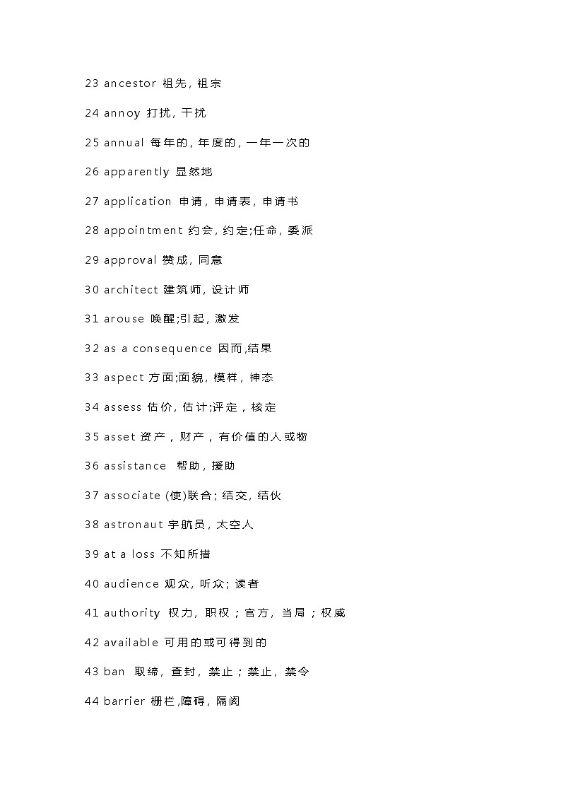 高中英语考试阅读高频词汇汇总第2页