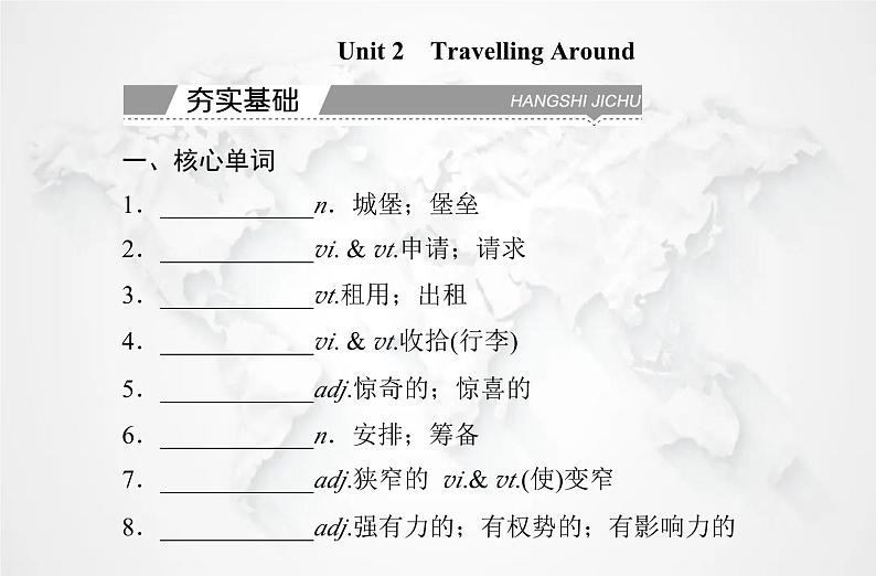 高中英语学业水平测试复习必修第一册Unit2 Travelling Around课件02
