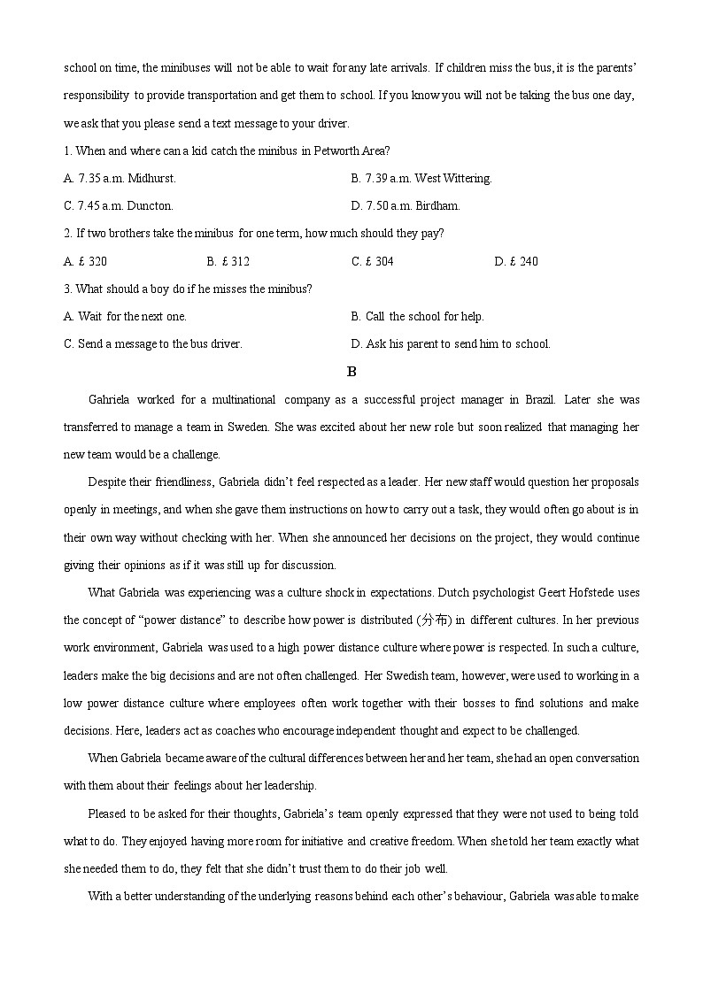 广东省广州市番禺区象贤中学2023-2024学年高一下学期期中考试英语试题(原卷版+解析版)02