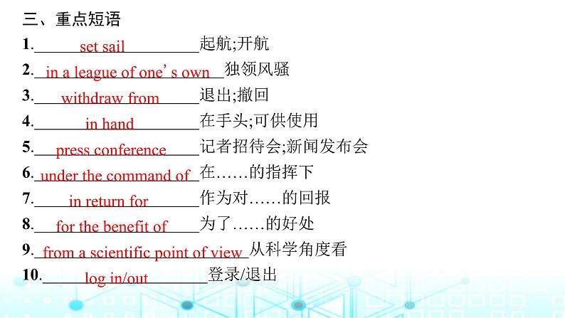 新人教版2025届高考英语一轮复习Unit3SeaExploration选择性必修第四册课件第7页