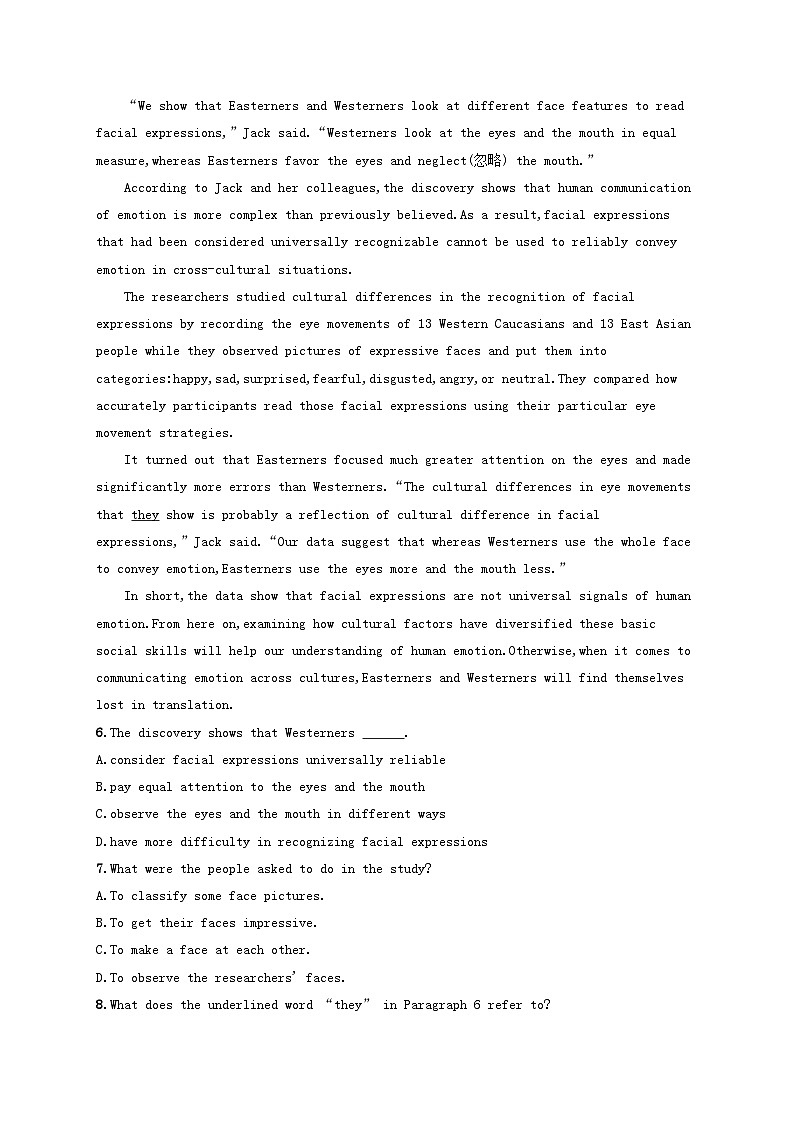 适用于新高考新教材天津专版2024届高考英语一轮总复习课后自主规范练10选择性必修第一册Unit1Laughoutloud!阅读理解题组__练速度外研版第3页