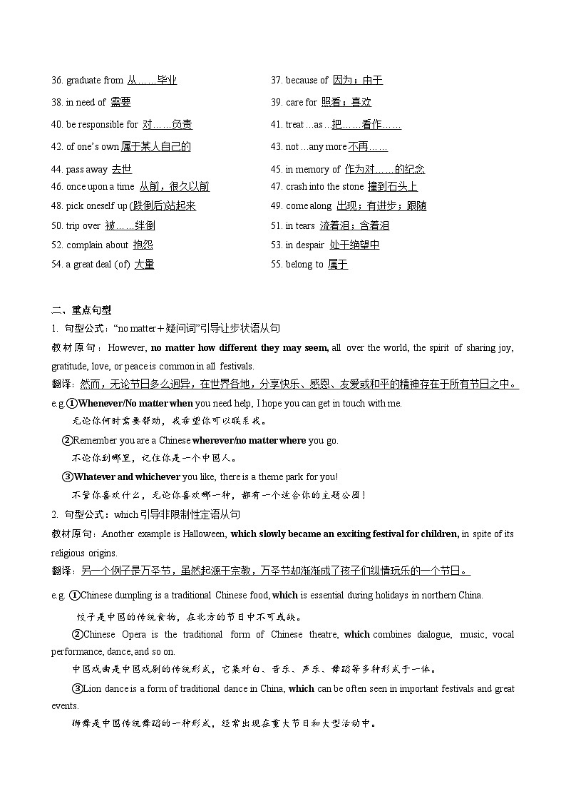 04 必修三 Unit 1-Unit 2 重点词汇及短语拓展(原卷版+解析版)2023-2024学年高一英语下学期期末复习高效突破(人教版2019)03
