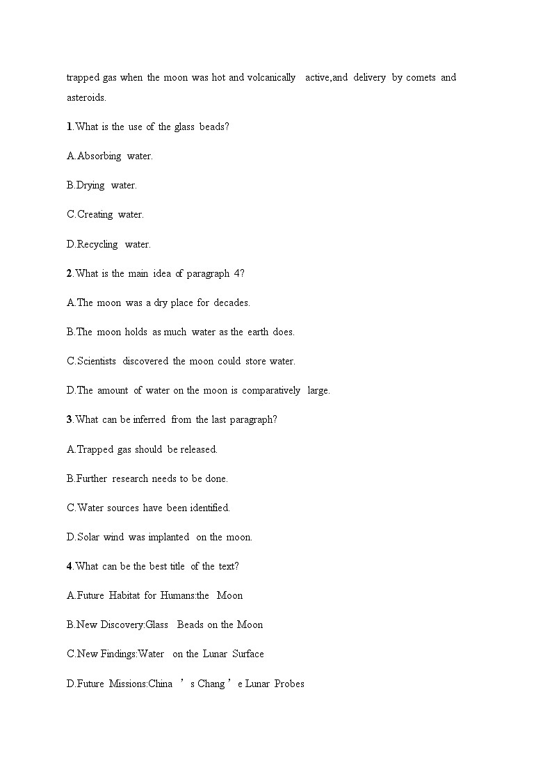 人教版高考英语一轮复习必修第3册UNIT4 SPACE EXPLORATION练习含答案第2页