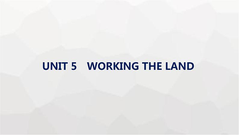 人教版高考英语一轮复习选择性必修1UNIT5 WORKING THE LAND课件第1页