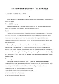 2023-2024学年河南省洛阳市高一(下)期末英语试卷(含解析)