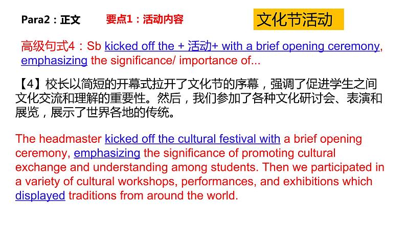 2024届高三英语基础写作课件:基础写作-一次难忘的活动第8页