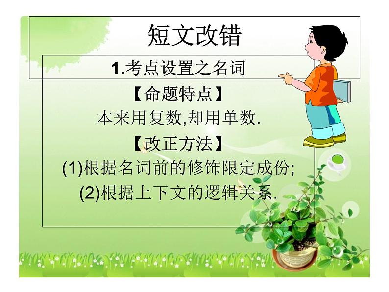 高考英语短文改错题型 解题方法指导 (2)课件PPT第1页
