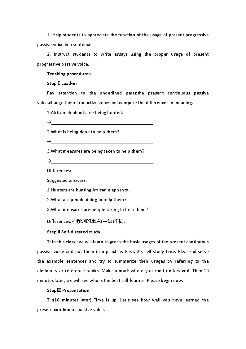 人教版高中英语必修二Unit2Wildlife Protection-Discovering Useful Structures教案第2页