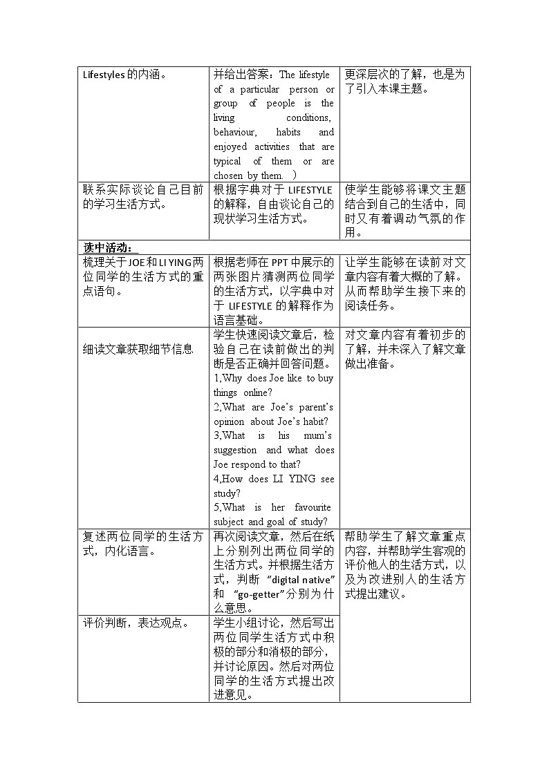 北师大版(2019)高一英语必修第一册 Unit 1《Lesson 1 Teaching Plan of Lesson One》课件+教案02