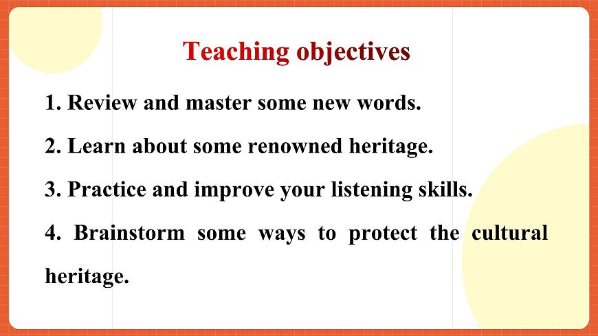 人教版（2019）高一英語必修第二冊 Unit 1《Cultural Heritage 第1課時 Listening and Speaking》課件第3頁
