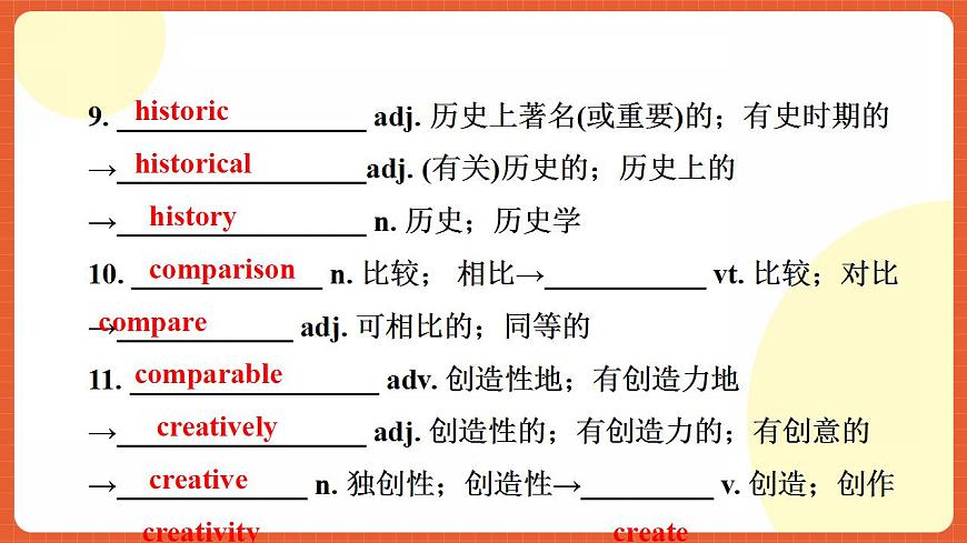 人教版（2019）高一英語(yǔ)必修第二冊(cè) Unit 1《Cultural Heritage 第4課時(shí) Words and expressions》單元知識(shí)復(fù)習(xí)課件第8頁(yè)