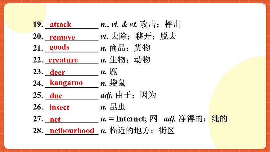 人教版（2019）高一英語必修第二冊 Unit 2《Wildlife Protection 第4課時 Words and expressions》單元知識復(fù)習(xí)課件第6頁