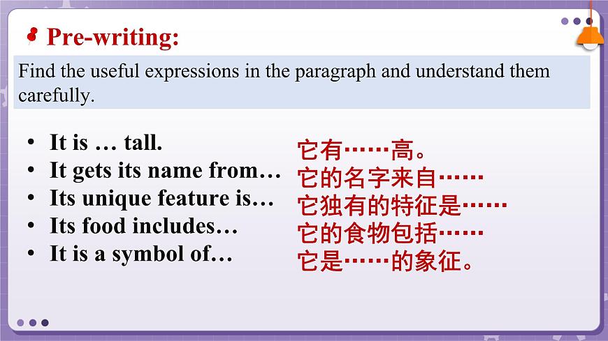 【外研版】英語必修一  Unit 5 Into the wild Developing ideas — writing課件第8頁