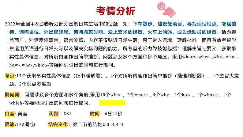 专题06 2022年全国甲&乙卷高考英语听力(精美课件)第2页
