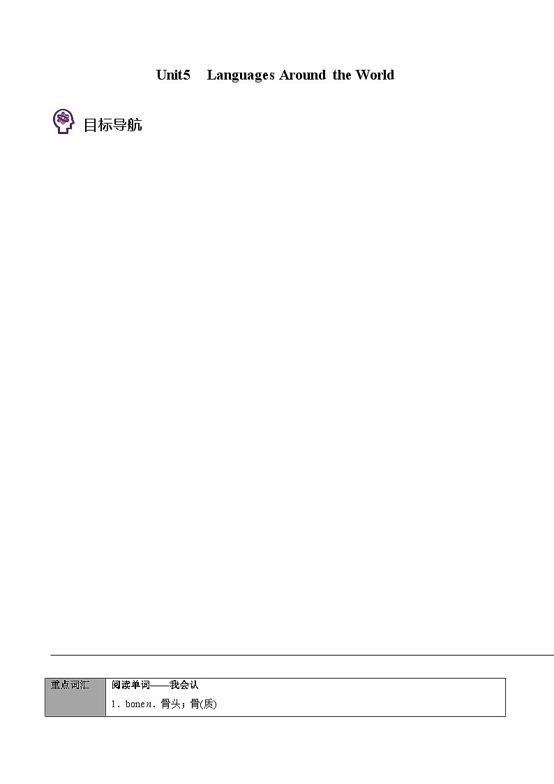 專題06.必修第1冊 Unit 5 Languages Around the World(教師版)---2025屆高三英語總復(fù)習(xí) (人教版2019)第1頁